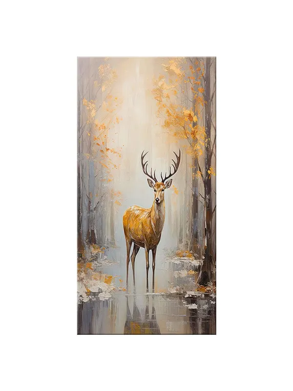 Deer_in_Forest_Canvas_Painting,_Realistic_Nature_Wall_Art_Large_Painting,_Big_Painting_(24X48_Inches_FLP24480787)