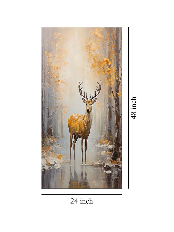 Deer_in_Forest_Canvas_Painting,_Realistic_Nature_Wall_Art_Large_Painting,_Big_Painting_(24X48_Inches_FLP24480787)