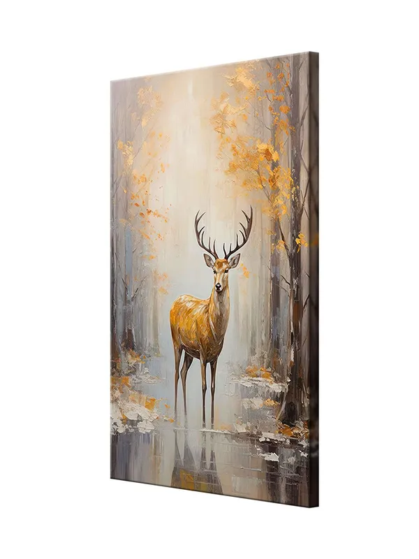 Deer_in_Forest_Canvas_Painting,_Realistic_Nature_Wall_Art_Large_Painting,_Big_Painting_(24X48_Inches_FLP24480787)