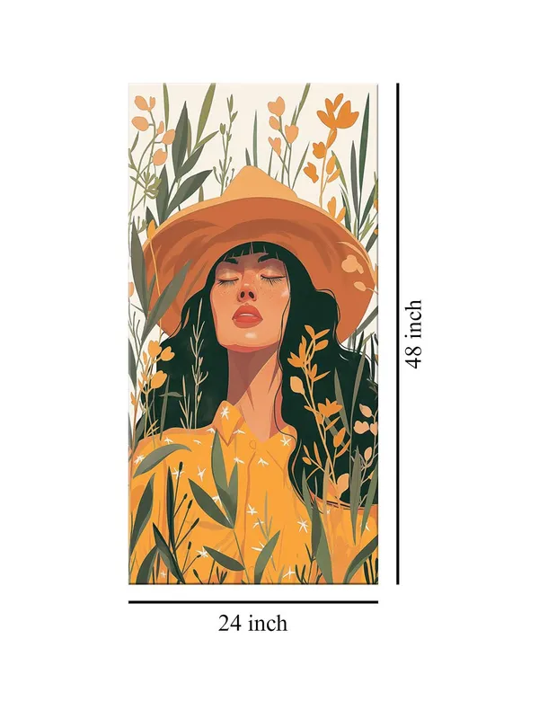Tranquil_Woman_in_Nature_Canvas_Art_-_Boho_Style_Illustration_Painting_Large_Painting,_Big_Painting_(24X48_Inches_FLP24480783)