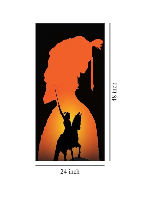 Warrior_Silhouette_Canvas_Art_|_Home_Decor_|_Orange_&_Black_Large_Painting,_Big_Painting_(24X48_Inches_FLP24480799)