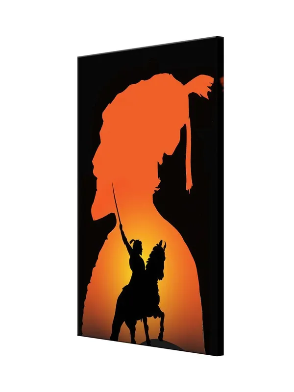 Warrior_Silhouette_Canvas_Art_|_Home_Decor_|_Orange_&_Black_Large_Painting,_Big_Painting_(24X48_Inches_FLP24480799)