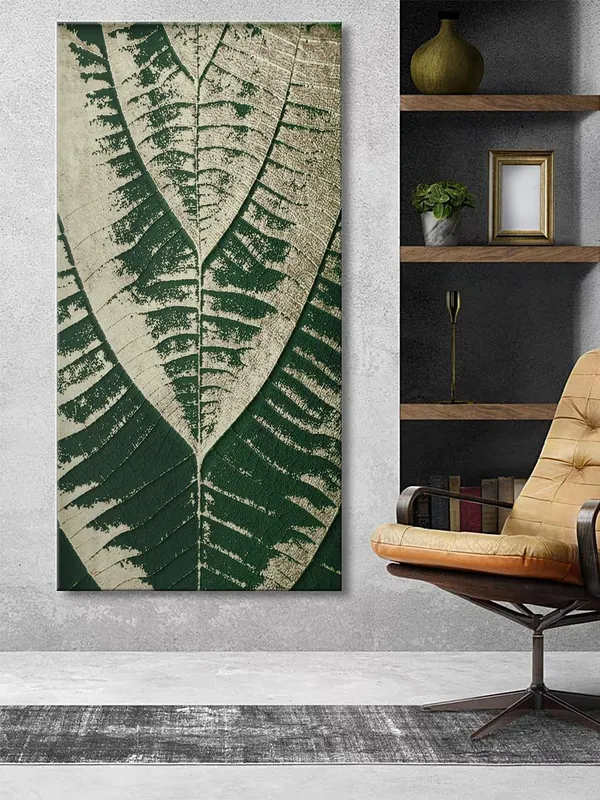 Natural_Leaf_Patterns_Canvas_Painting,_Green_Botanical_Art_Wall_Decor_Large_Painting,_Big_Painting_(24X48_Inches_FLP24480765)