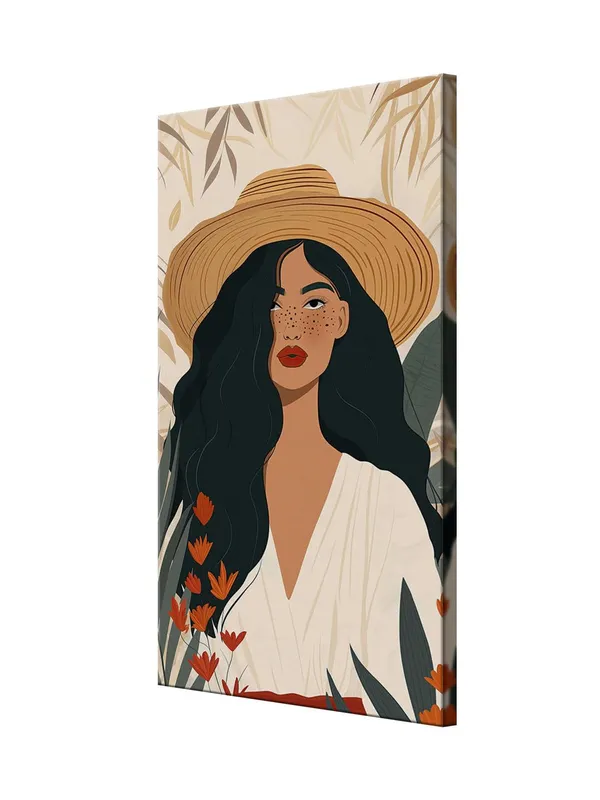 Modern_Bohemian_Woman_Canvas_Art_-_Illustration_Painting_with_Nature_Theme_Large_Painting,_Big_Painting_(24X48_Inches_FLP24480782)