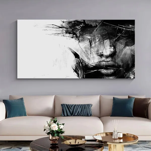 Abstract_Black_and_White_Face_Canvas_Print_Modern_Wall_Art_Home_Decor_Large_Painting,_Big_Painting_(24X48_Inches_FLP24480755)