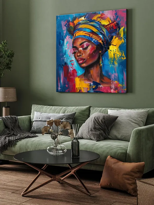 Elegant_African_Woman_Canvas-Wrapped_Painting_24x24_-_Ethnic_Wall_Art_for_Living_Room(FLP24X240499)