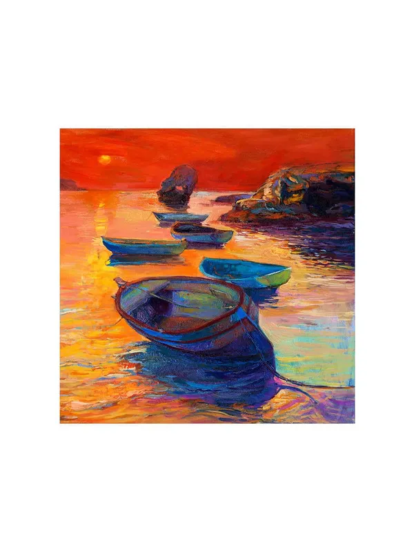 Tranquil_Evening_Boats_Canvas-Wrapped_Painting_24x24_-_Serene_Nautical_Wall_Decor(FLP24X240463)