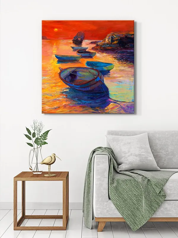Tranquil_Evening_Boats_Canvas-Wrapped_Painting_24x24_-_Serene_Nautical_Wall_Decor(FLP24X240463)