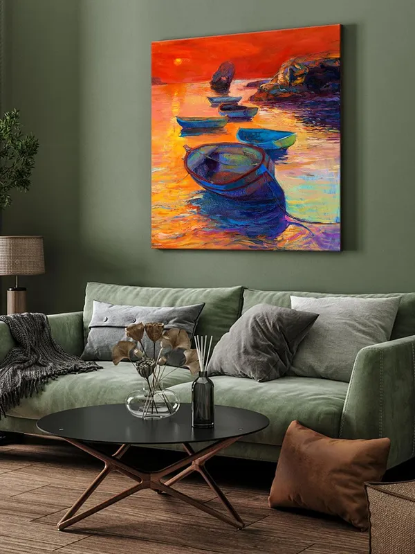 Tranquil_Evening_Boats_Canvas-Wrapped_Painting_24x24_-_Serene_Nautical_Wall_Decor(FLP24X240463)