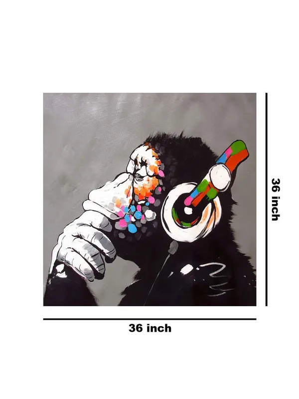 Quirky_Monkey_with_Headphones_Canvas-Wrapped_Painting_Fun_Art_for_Modern_Interiors(FLP36X360308)