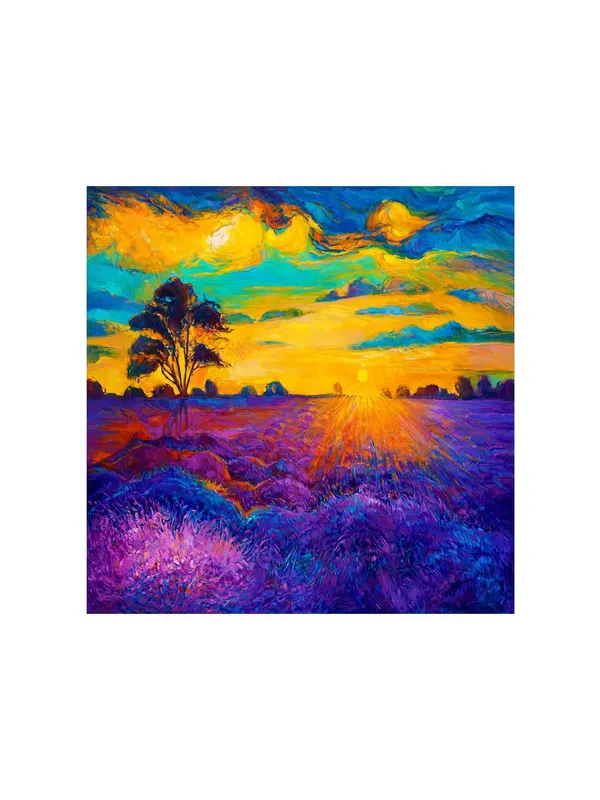 Lavender_Sunset_Canvas-Wrapped_Painting_36X36_-_Peaceful_Landscape_for_Home_Decor(FLP36X360453)