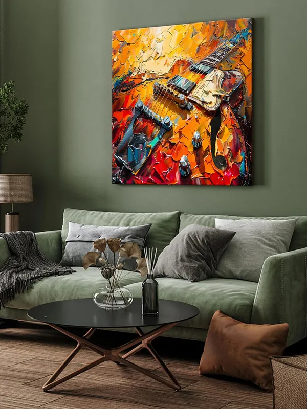 Canvas-Wrapped_Electric_Guitar_Abstract_Painting,_24X24_–_Bold_Colors,_Music_Lover’s_Art,_Modern_Wall_Décor_for_Studio(FLP24X240444)