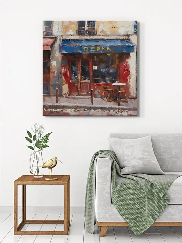 Charming_Cafe_Street_Scene_Canvas-Wrapped_Painting_-_36X36_|_European_Urban_Art_for_Home(FLP36X360437)