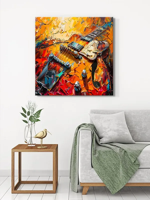 Canvas-Wrapped_Electric_Guitar_Abstract_Painting,_36X36_�_Bold_Colors,_Music_Lover�s_Art,_Modern_Wall_D�cor_for_Studio(FLP36X360444)
