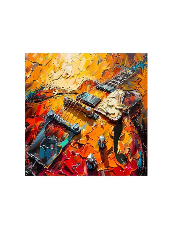 Canvas-Wrapped_Electric_Guitar_Abstract_Painting,_36X36_�_Bold_Colors,_Music_Lover�s_Art,_Modern_Wall_D�cor_for_Studio(FLP36X360444)