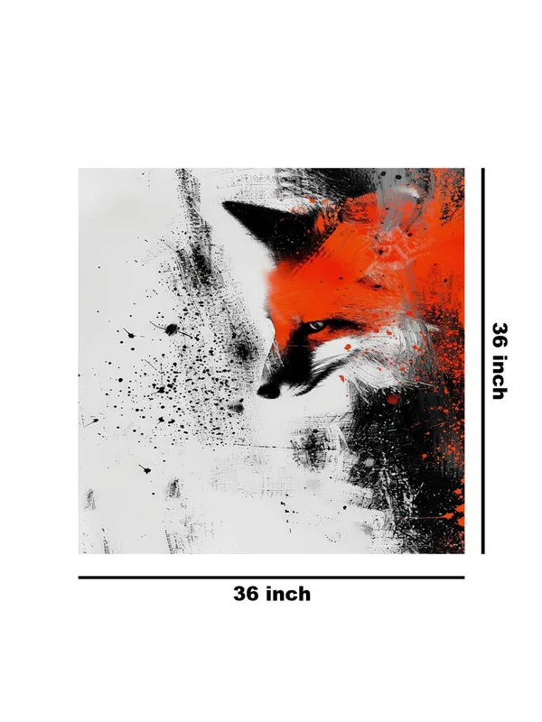 Contemporary_Abstract_Fox_Canvas-Wrapped_Painting_-_Size_36X36_-_Modern_Animal_Art(FLP36X360359)