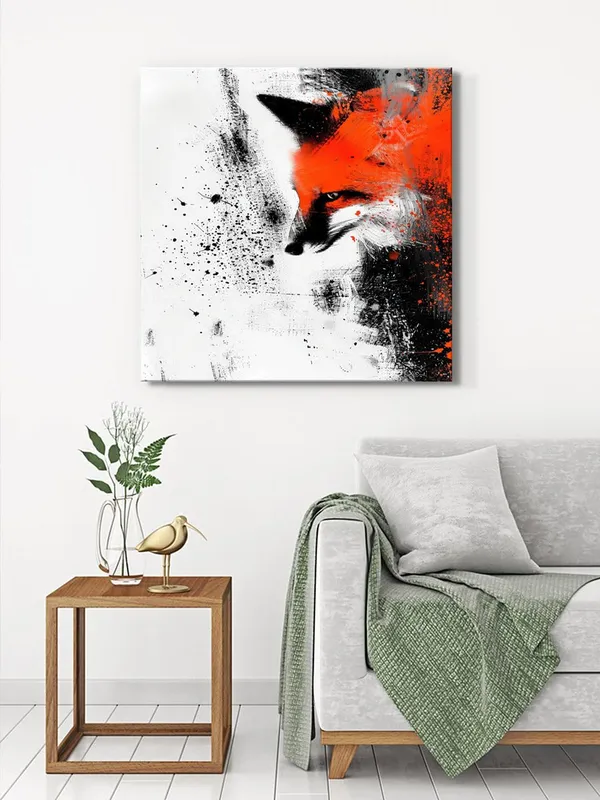 Contemporary_Abstract_Fox_Canvas-Wrapped_Painting_-_Size_36X36_-_Modern_Animal_Art(FLP36X360359)
