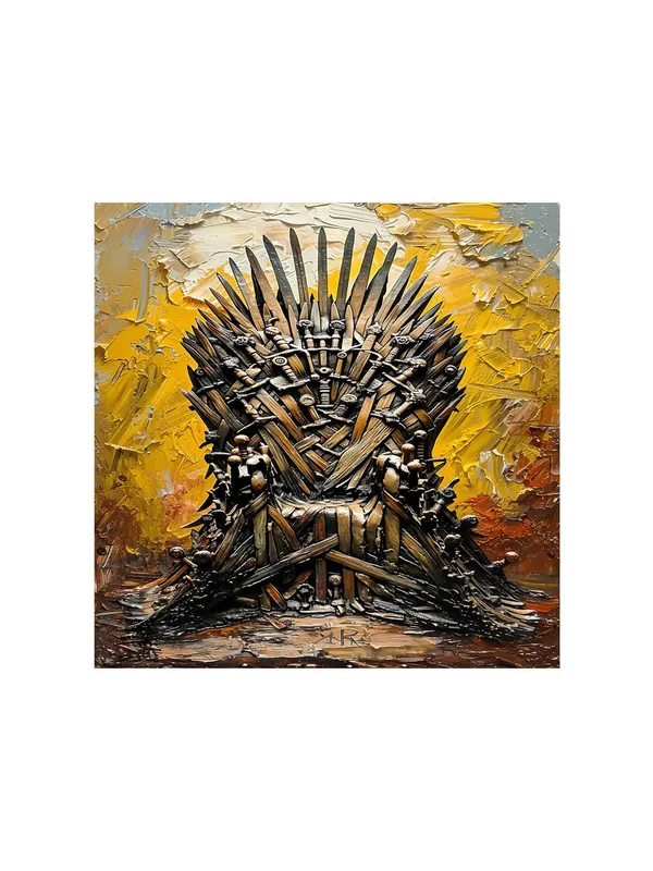 Majestic_Iron_Throne_Canvas-Wrapped_Painting_-_36X36_|_Bold_Textured_Art_for_Living_Rooms_and_Offices(FLP36X360428)