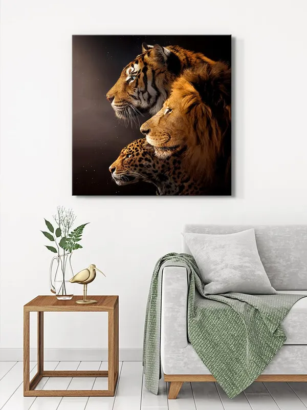 Big_Cats_Trio_Canvas-Wrapped_Painting_24x24_-_Animal_Lovers_Wall_Art(FLP24X240336)