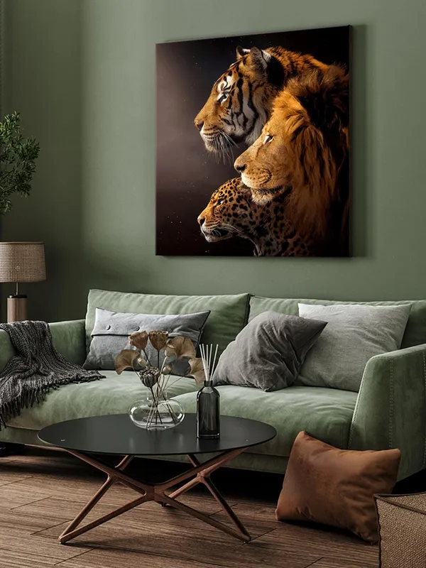 Big_Cats_Trio_Canvas-Wrapped_Painting_24x24_-_Animal_Lovers_Wall_Art(FLP24X240336)