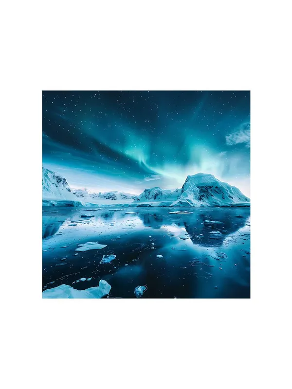 Northern_Lights_Reflected_in_Water_Canvas-Wrapped_Painting_36X36_-_Nature's_Wonder_Art(FLP36X360337)