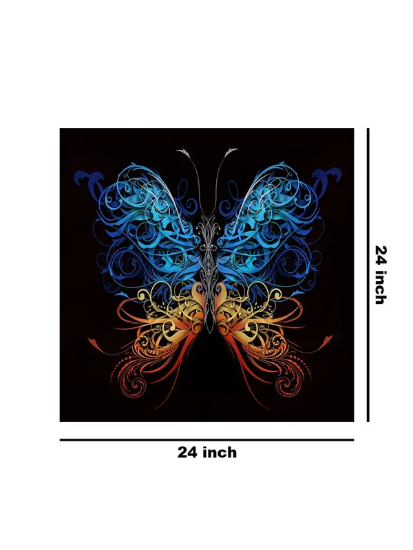Abstract_Butterfly_Canvas-Wrapped_Painting_24X24_-_Multicolor_Wings_on_Canvas
