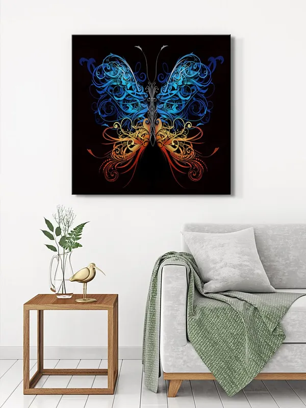 Abstract_Butterfly_Canvas-Wrapped_Painting_24X24_-_Multicolor_Wings_on_Canvas
