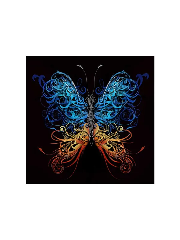 Abstract_Butterfly_Canvas-Wrapped_Painting_24X24_-_Multicolor_Wings_on_Canvas
