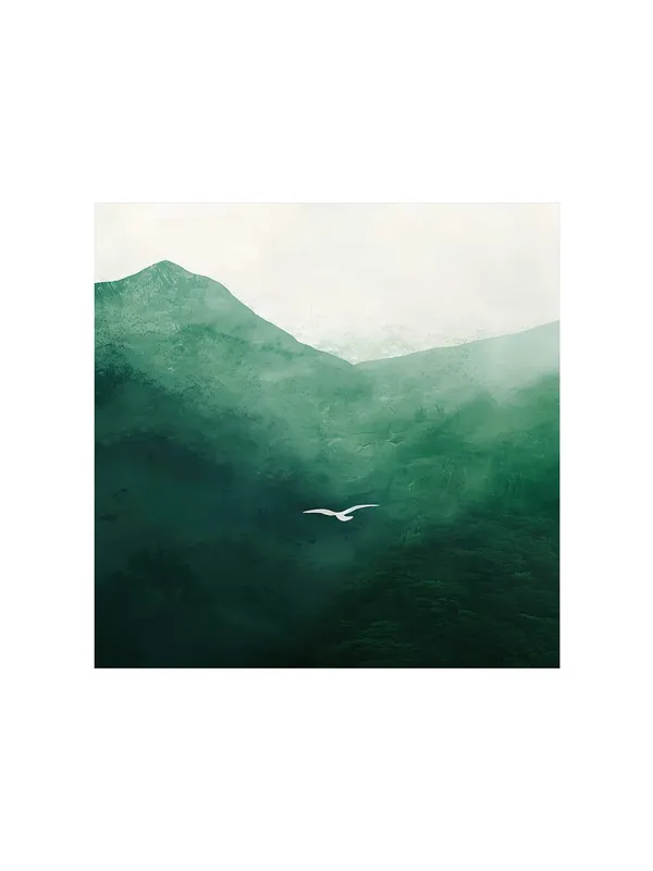 Serene_Mountain_Scene_with_Bird_Canvas-Wrapped_Painting_-_Size_36X36_-_Tranquil_Art_Piece(FLP36X360361)