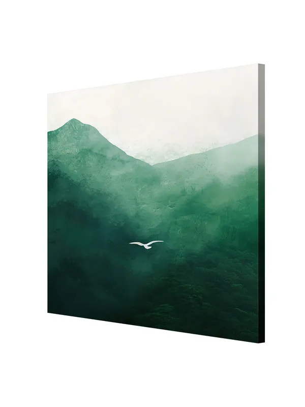 Serene_Mountain_Scene_with_Bird_Canvas-Wrapped_Painting_-_Size_36X36_-_Tranquil_Art_Piece(FLP36X360361)