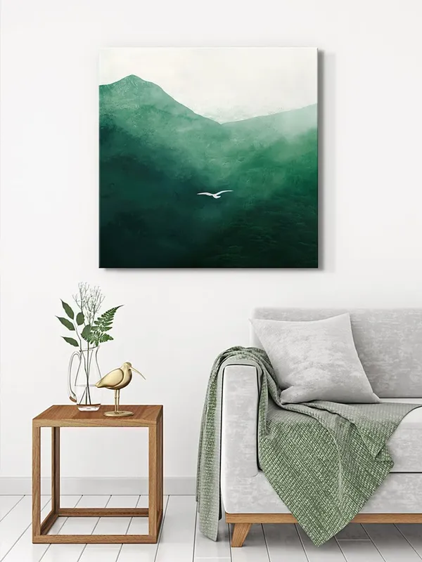 Serene_Mountain_Scene_with_Bird_Canvas-Wrapped_Painting_-_Size_36X36_-_Tranquil_Art_Piece(FLP36X360361)