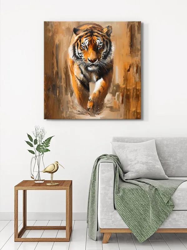 Majestic_Tiger_Canvas-Wrapped_Painting_36X36_�_Powerful_Wildlife_Art_for_Living_Room(FLP36X360486)