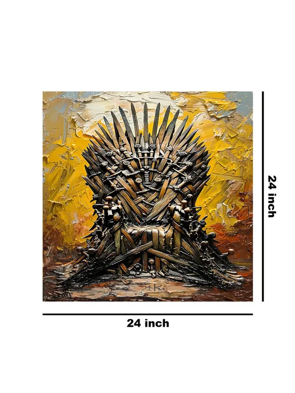Majestic_Iron_Throne_Canvas-Wrapped_Painting_-_24X24_|_Bold_Textured_Art_for_Living_Rooms_and_Offices(FLP24X240428)