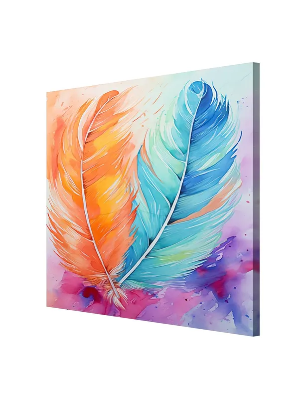 Feathers_Watercolor_Canvas-Wrapped_Painting,_24x24_-_Soft_and_Dreamy_Art_for_Calming_Decor(FLP24X240397)