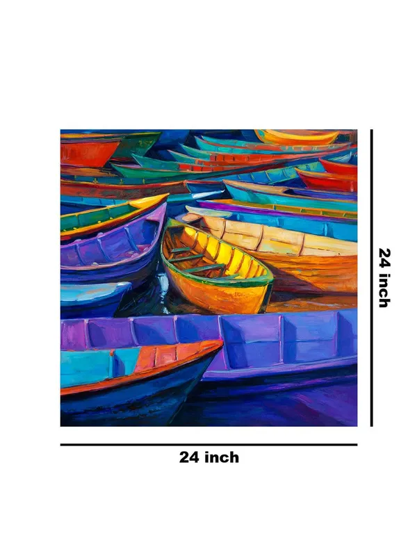 Docked_Boats_Canvas-Wrapped_Painting,_Perfect_for_Nautical-Themed_Interiors(FLP24X240316)