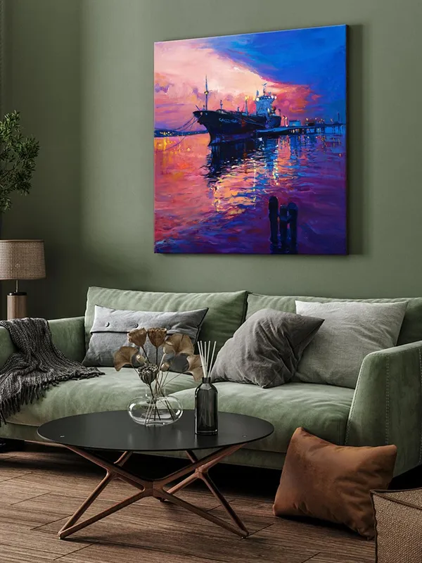 Majestic_Ship_at_Sunset_Canvas-Wrapped_Painting,_A_Nautical_Masterpiece(FLP36X360313)
