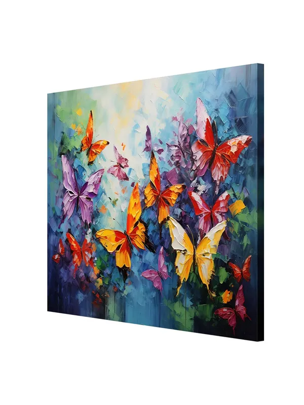 Butterfly_Garden_Canvas-Wrapped_Painting_24X24_-_Vibrant_Nature_Art(FLP24X240461)