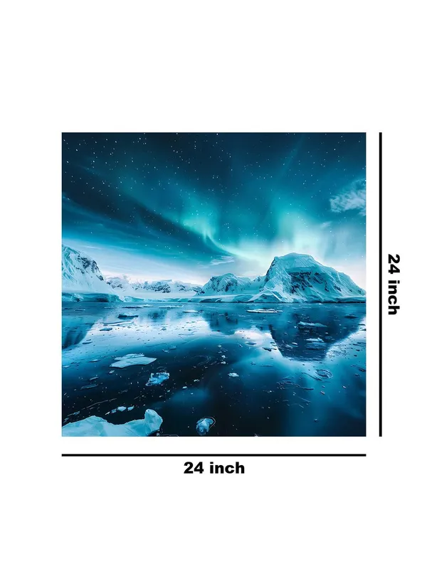 Northern_Lights_Reflected_in_Water_Canvas-Wrapped_Painting_24x24_-_Nature's_Wonder_Art(FLP24X240337)