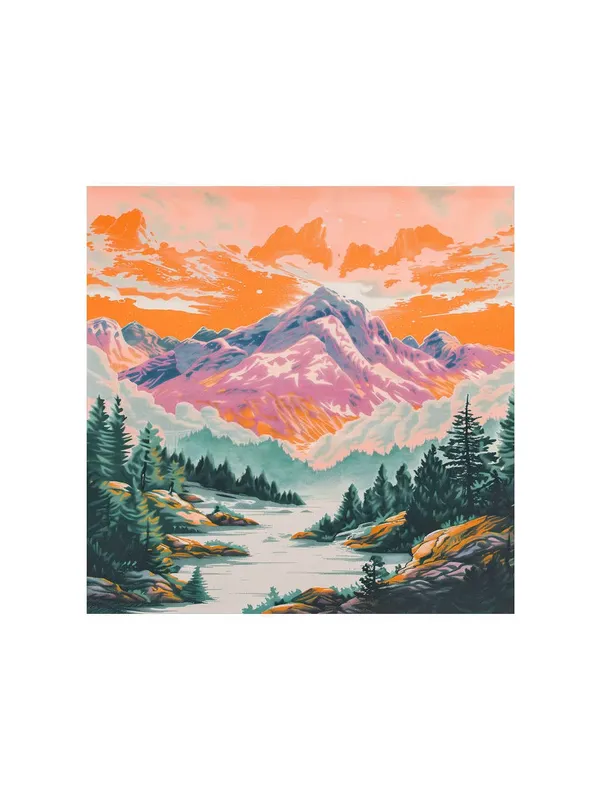 Vibrant_Mountain_Landscape_Canvas-Wrapped_Painting_36X36_-_Sunset_Hues_and_Alpine_Scenery(FLP36X360373)