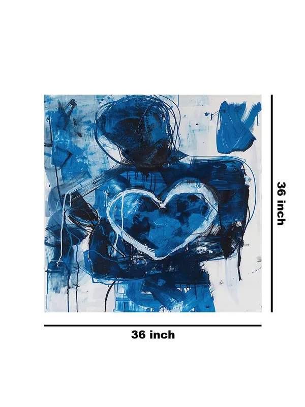 Abstract_Blue_Heart_Canvas-Wrapped_Painting_36X36_-_Modern_Art_with_Emotional_Expression(FLP36X360368)