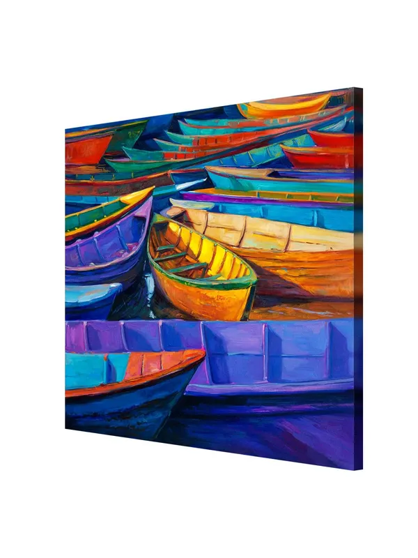 Docked_Boats_Canvas-Wrapped_Painting,_Perfect_for_Nautical-Themed_Interiors(FLP36X360316)