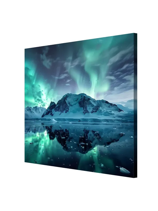 Serene_Glow_Canvas-Wrapped_Painting_24X24_-_Arctic_Landscape_with_Aurora_Borealis(FLP24X240340)