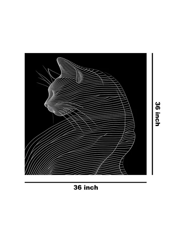 Line_Art_Cat_Canvas-Wrapped_Painting,_36X36_-_Minimalist_Animal_Art_for_Contemporary_Interiors(FLP36X360390)