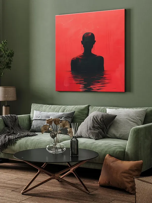 Reflective_Back_Silhouette_Canvas-Wrapped_Painting_-_Size_24x24_-_Calm_and_Meditative_Art(FLP24X240366)