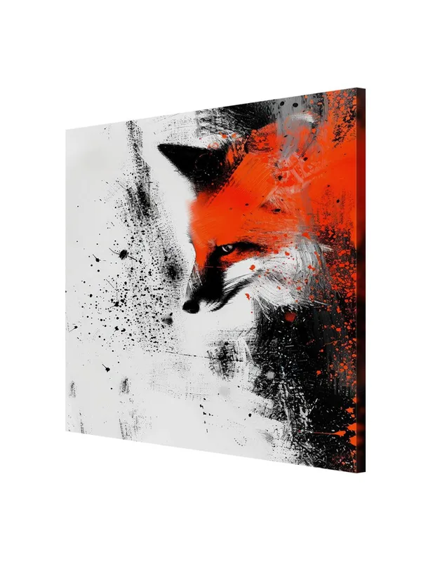 Contemporary_Abstract_Fox_Canvas-Wrapped_Painting_-_Size_24x24_-_Modern_Animal_Art(FLP24X240359)