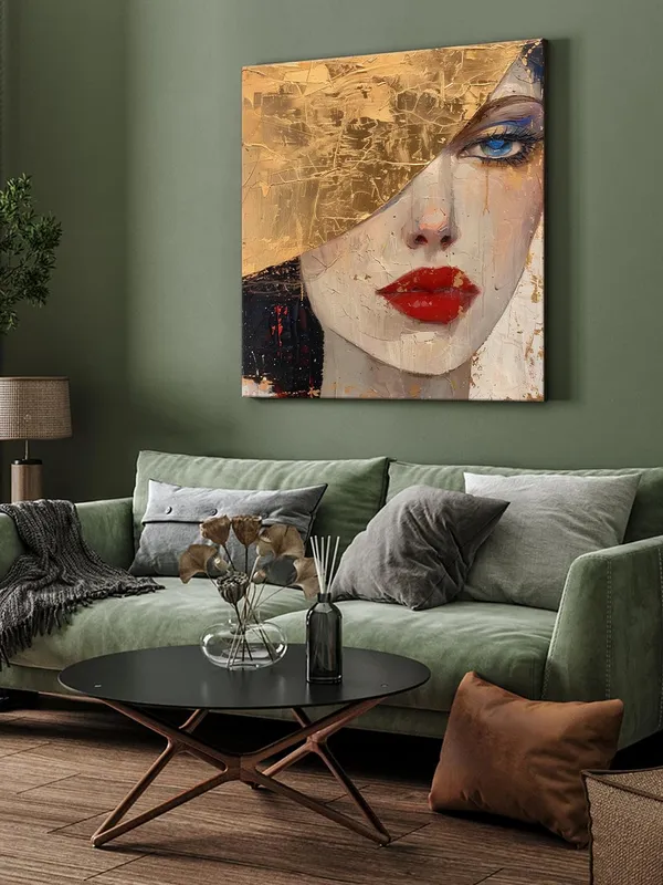 Golden_Face_Canvas-Wrapped_Painting,_24x24_-_Elegant_Portrait_Art_for_Chic_Home_Decor(FLP24X240409)