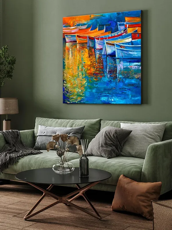 Colorful_Boats_Canvas-Wrapped_Painting,_Vibrant_Art_for_Dynamic_Spaces(FLP36X360315)