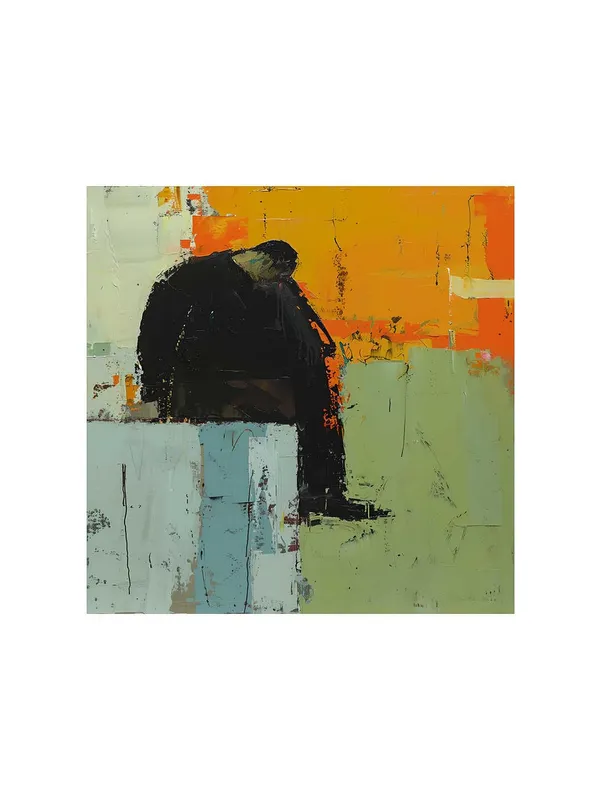 Pensive_Figure_Canvas-Wrapped_Painting,_24x24_-_Thought-Provoking_Abstract_Art_for_Contemporary_Interiors(FLP24X240401)