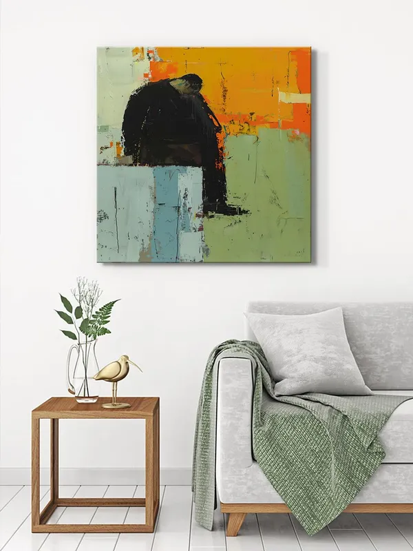 Pensive_Figure_Canvas-Wrapped_Painting,_24x24_-_Thought-Provoking_Abstract_Art_for_Contemporary_Interiors(FLP24X240401)