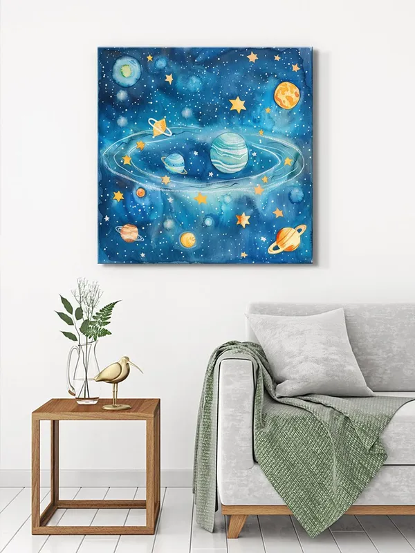 Canvas-Wrapped_Cosmic_Galaxy_Planets_Painting_24X24_-_Ideal_Space_Decor_for_Kids_Room(FLP24X240489)